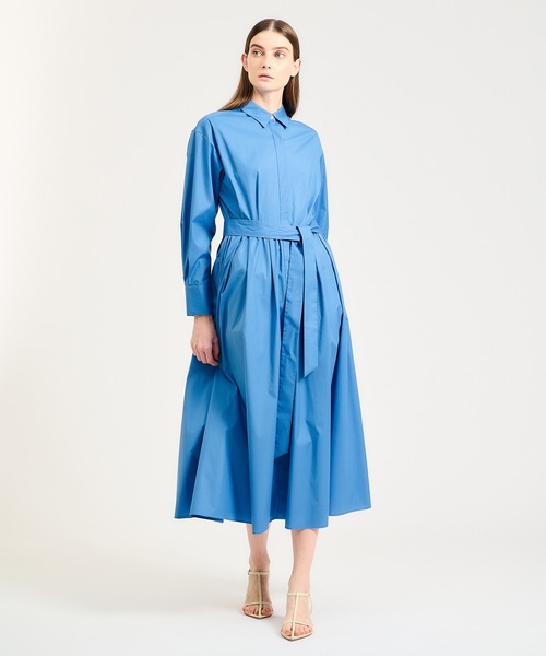 ESTNATION コットンストレッチブロード　フレアシャツワンピース ESTNATION コットンストレッチブロード フレアシャツワンピース