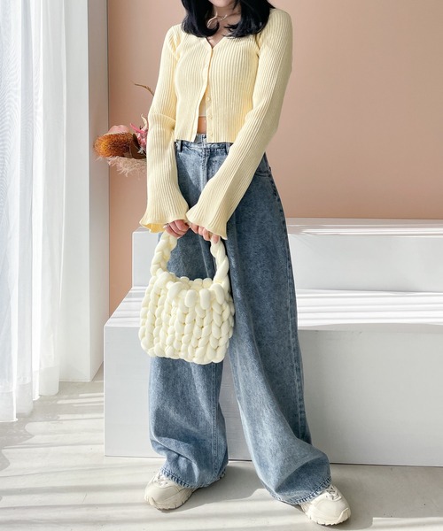 セール】袖フレアピタニットカーディガン 193494（カーディガン/ボレロ