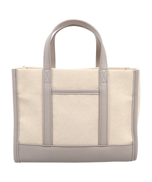 KOBE LETTUCE（コウベレタス）の「フェイクレザー切替キャンバスミニトートバッグ（トートバッグ・レディース・ピンク/グレー/カーキ/キャメル/ブラック/シルバー・FREE）」の11枚目の写真