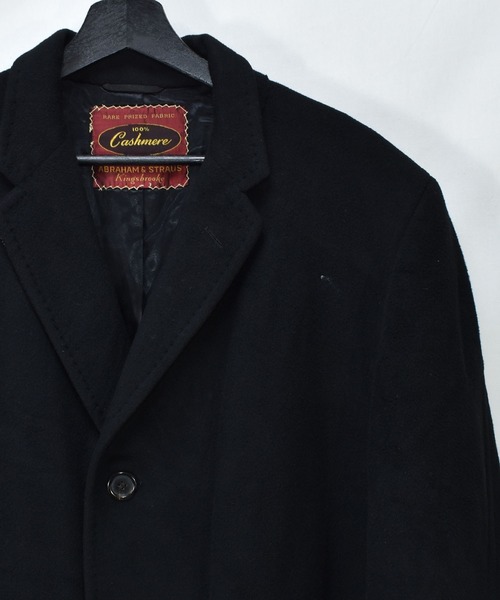 VINTAGE（ヴィンテージ）の「【ヴィンテージ古着】60-70s ABRAHAM＆STRAUS ユニオンチケット付き カシミヤ ロングコート（チェスターコート・メンズ・ブラック・X-LARGE）」の7枚目の写真