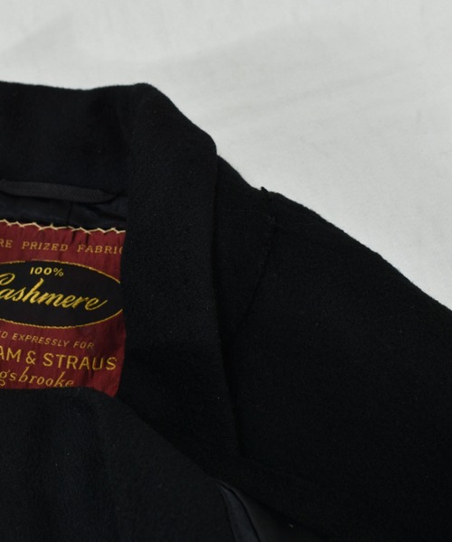 VINTAGE（ヴィンテージ）の「【ヴィンテージ古着】60-70s ABRAHAM＆STRAUS ユニオンチケット付き カシミヤ ロングコート（チェスターコート・メンズ・ブラック・X-LARGE）」の6枚目の写真