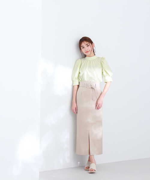 新品未使用 ナチュラルビューティーベーシック ワイドベルテッドナロースカート NATURAL BEAUTY BASIC（ナチュラルビューティーベーシック）の