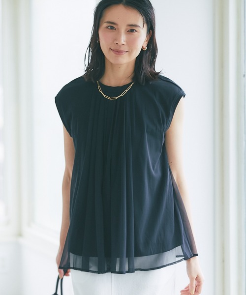 RIVE DROITE(リヴドロワ)の「動きのあるチュールの素材感が魅力/チュールレイヤードカットソー(Tシャツ/カットソー・レディース・ブラック/オフホワイト・FREE)」の3枚目の写真