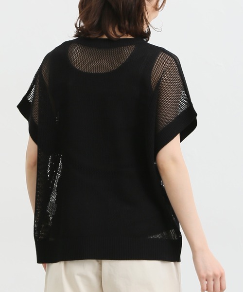 Honeys（ハニーズ）の「メッシュ編ベスト（ベスト・レディース・ベージュ/アイボリー/ターコイズブルー/ライム/ブラック・S/L/LL/M）」の6枚目の写真