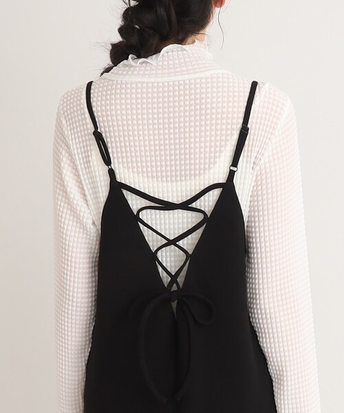 Cutie Blonde(キューティーブロンド)の「◆レースアップ キャミワンピース(ワンピース・レディース・ブラック/ナチュラル/ブルー・00)」の6枚目の写真