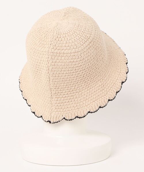 one wayザッカ（ワンウェイザッカ）の「スカラップニットハット（ハット・レディース・ホワイト/ブラック/ベージュ・FREE）」の4枚目の写真