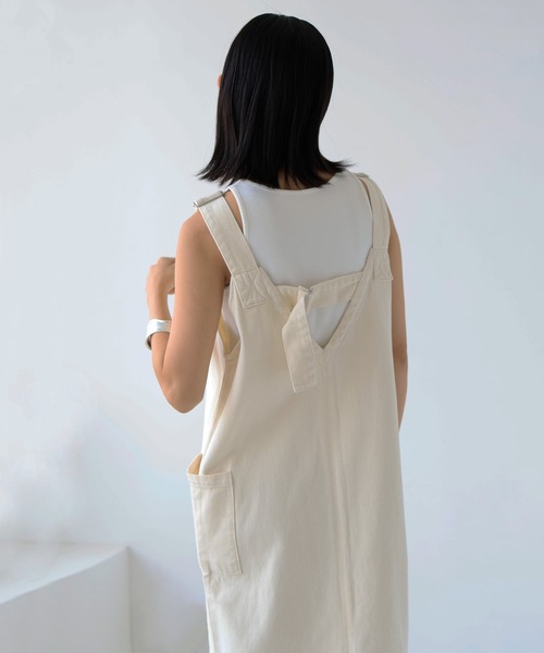 hellam（へラム）の「デニム ミリタリージャンスカ（ジャンパースカート・レディース・ブラック/アイボリー・FREE）」の17枚目の写真