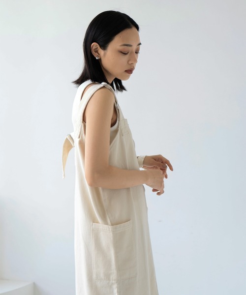 hellam（へラム）の「デニム ミリタリージャンスカ（ジャンパースカート・レディース・ブラック/アイボリー・FREE）」の19枚目の写真