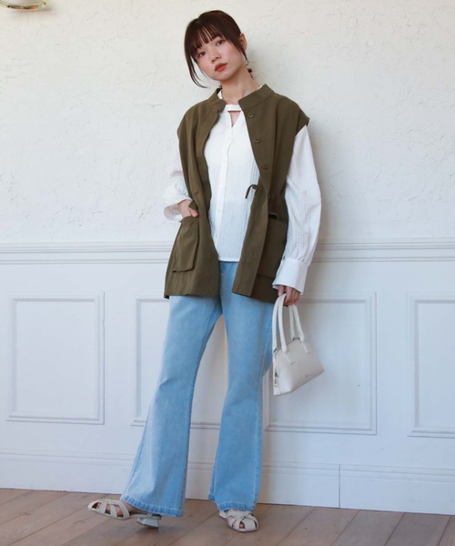 archives（アルシーヴ）の「タイトフレアデニム（デニムパンツ・レディース・サックスブルー/ブルー・SMALL/MEDIUM）」の11枚目の写真