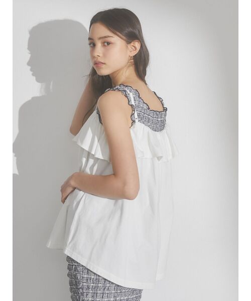 merry jenny（メリージェニー）の「frill cotton camisole（キャミソール・レディース・ブラック/オフホワイト/オレンジ・FREE）」の11枚目の写真