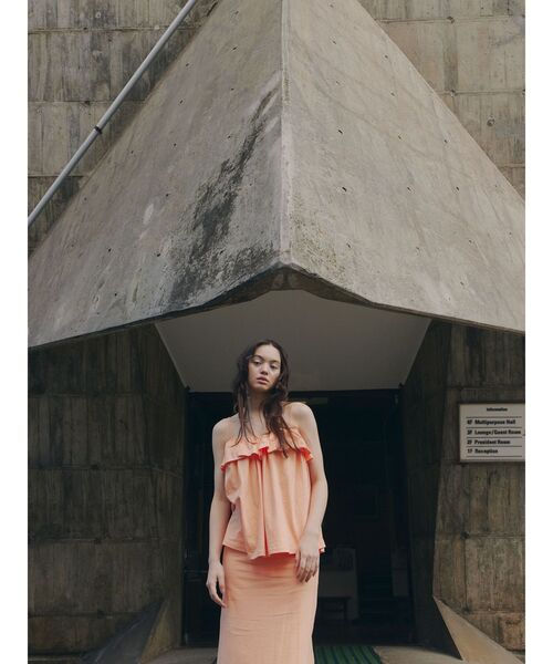 merry jenny（メリージェニー）の「frill cotton camisole（キャミソール・レディース・ブラック/オフホワイト/オレンジ・FREE）」の19枚目の写真