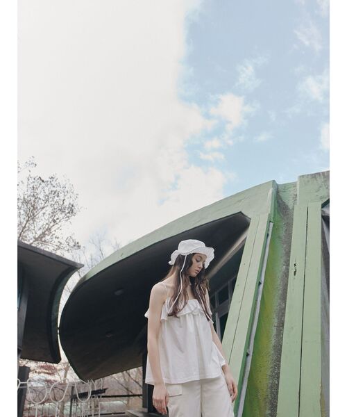 merry jenny（メリージェニー）の「frill cotton camisole（キャミソール・レディース・ブラック/オフホワイト/オレンジ・FREE）」の21枚目の写真