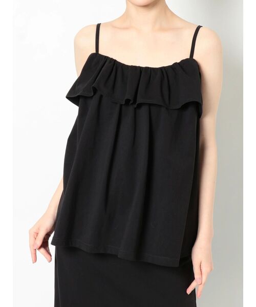 merry jenny（メリージェニー）の「frill cotton camisole（キャミソール・レディース・ブラック/オフホワイト/オレンジ・FREE）」の2枚目の写真