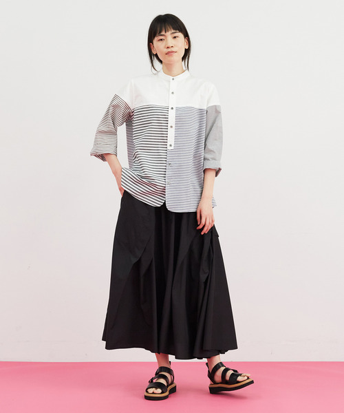 FRAPBOIS（フラボア）の「ボーダーシャツ（シャツ/ブラウス・レディース・グレー/マルチ・1/2）」の7枚目の写真