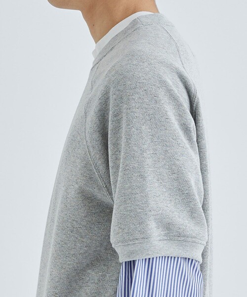 BED J.W. FORD（ベッドフォード）の「【BED J.W. FORD/ベッドフォード】Half Sleeve Pullover（スウェット・メンズ・グレー/ブルー・0/1）」の8枚目の写真