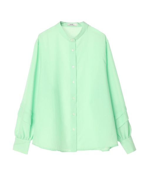 【極美品】ジュエティ 長袖ブラウス ビッグカラー ボリューム袖 M グリーン系 50%OFF】ジョーゼット袖ギャザービッグカラーブラウス
