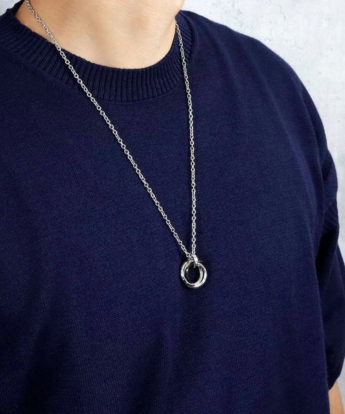 SBG（エスビー）の「SBG 3連リングネックレス（ネックレス・メンズ・シルバー×ブラック/シルバー×ブルー/シルバー系その他/シルバー×ゴールド・FREE）」の11枚目の写真