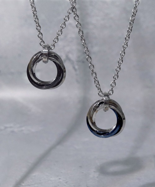 SBG（エスビー）の「SBG 3連リングネックレス（ネックレス・メンズ・シルバー×ブラック/シルバー×ブルー/シルバー系その他/シルバー×ゴールド・FREE）」の15枚目の写真