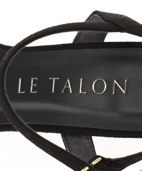 LE TALON　ルタロン　5cmフトヒールストラップサンダル　ブラック　M セール】《追加》5cmフトヒールストラップサンダル（サンダル