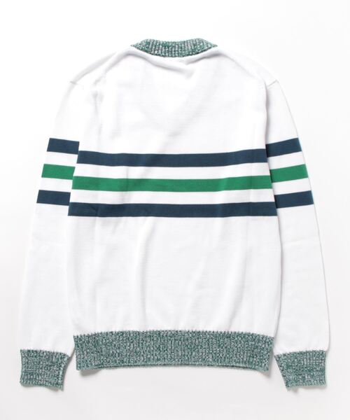 BENETTON (UNITED COLORS OF BENETTON)（ベネトンユナイテッドカラーズオブベネトン）の「センターボーダーVネックニット・セーター（ニット/セーター・メンズ・ホワイト系その他・LARGE/MEDIUM/SMALL/X-SMALL）」の2枚目の写真