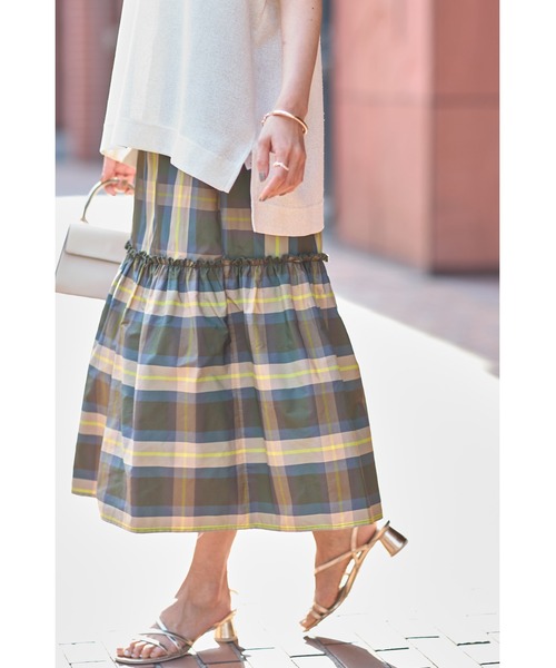 チェックタフタティアードスカート（スカート）｜&. NOSTALGIA（アンド  