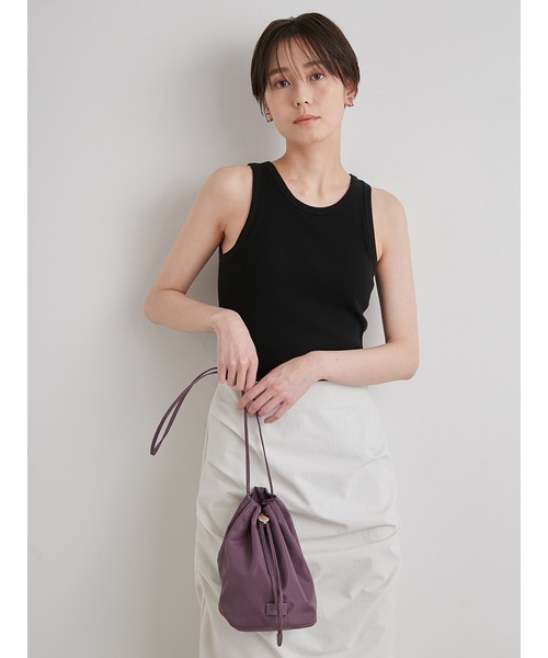 emmi(エミ)の「【emmi atelier】2way巾着バッグ(ショルダーバッグ・レディース・パープル/ライム/ブラック・FREE)」の18枚目の写真