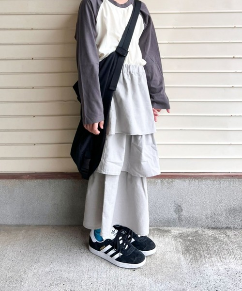 CIAOPANIC TYPY(チャオパニックティピー)の「【KIDS】リネン混ティアードスカート(スカート・キッズ・グレー/グリーン・S/M/L/XL/XXL)」の19枚目の写真