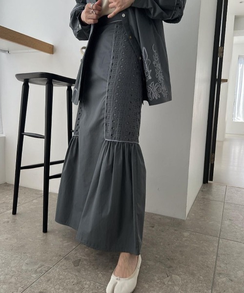 激レア❗️CHRISTIAN LACROIX ツイードスカート　ウール　モヘヤ LOULOU WILLOUGHBY】オーガン刺繍スカート|allureville OFFICIAL