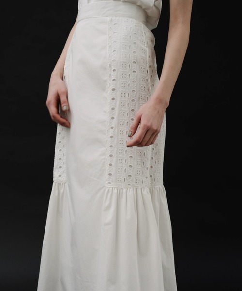 WILLFULLY（ウィルフリー）の「lace patchwork gather flare SK