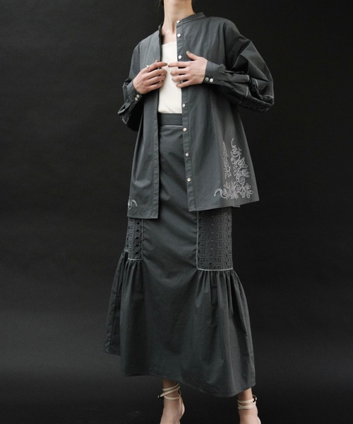 WILLFULLY（ウィルフリー）の「lace patchwork gather flare SK