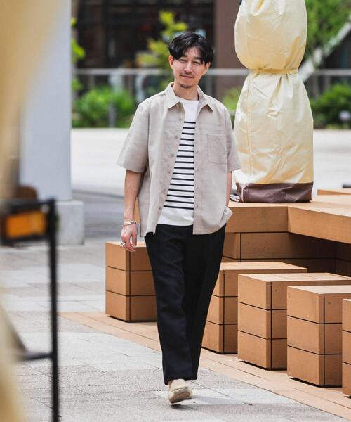 ITEMS URBANRESEARCH（アイテムズ アーバンリサーチ）の「『UR TECH DRYLUXE』リネンタッチレギュラーカラー半袖シャツ（シャツ/ブラウス・メンズ・ブルー系その他/ベージュ/ネイビー・MEDIUM/LARGE）」の17枚目の写真