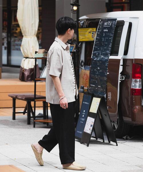 ITEMS URBANRESEARCH（アイテムズ アーバンリサーチ）の「『UR TECH DRYLUXE』リネンタッチレギュラーカラー半袖シャツ（シャツ/ブラウス・メンズ・ブルー系その他/ベージュ/ネイビー・MEDIUM/LARGE）」の14枚目の写真