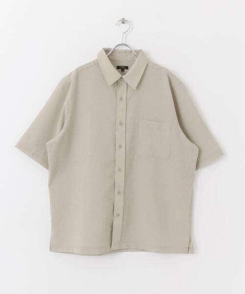 ITEMS URBANRESEARCH（アイテムズ アーバンリサーチ）の「『UR TECH DRYLUXE』リネンタッチレギュラーカラー半袖シャツ（シャツ/ブラウス・メンズ・ブルー系その他/ベージュ/ネイビー・MEDIUM/LARGE）」の9枚目の写真