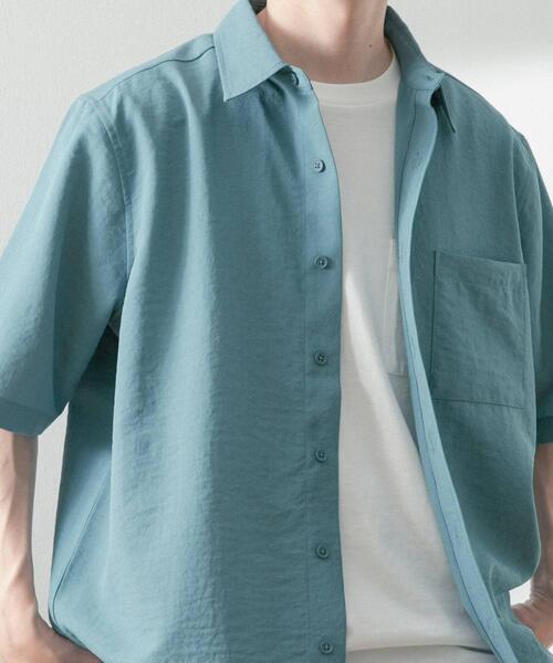 ITEMS URBANRESEARCH（アイテムズ アーバンリサーチ）の「『UR TECH DRYLUXE』リネンタッチレギュラーカラー半袖シャツ（シャツ/ブラウス・メンズ・ブルー系その他/ベージュ/ネイビー・MEDIUM/LARGE）」の22枚目の写真