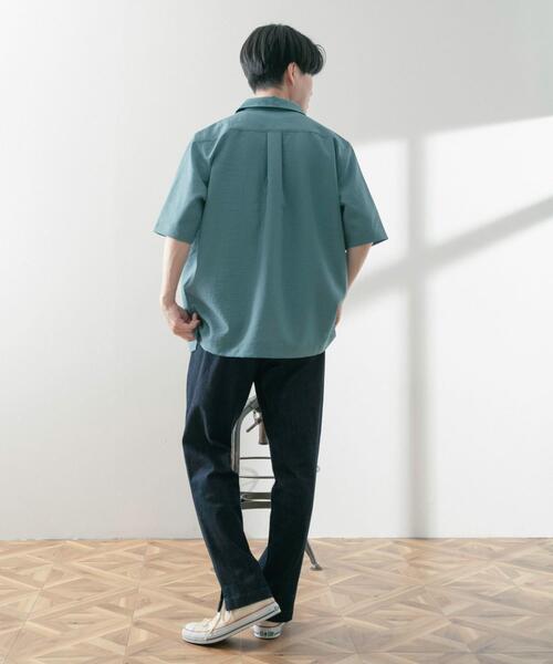 ITEMS URBANRESEARCH（アイテムズ アーバンリサーチ）の「『UR TECH DRYLUXE』リネンタッチレギュラーカラー半袖シャツ（シャツ/ブラウス・メンズ・ブルー系その他/ベージュ/ネイビー・MEDIUM/LARGE）」の19枚目の写真