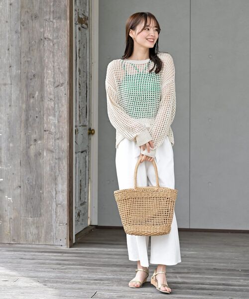 rps(アールピーエス)の「テープヤーンニットプルオーバー(ニット/セーター・レディース・ブラック/アイボリー/ベージュ・フリー)」の4枚目の写真