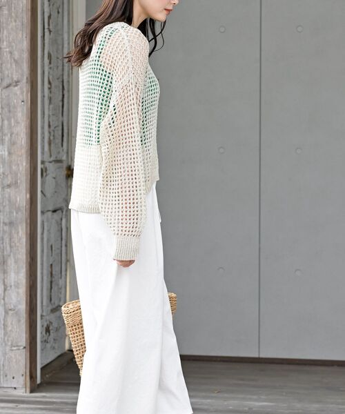 rps(アールピーエス)の「テープヤーンニットプルオーバー(ニット/セーター・レディース・ブラック/アイボリー/ベージュ・フリー)」の5枚目の写真