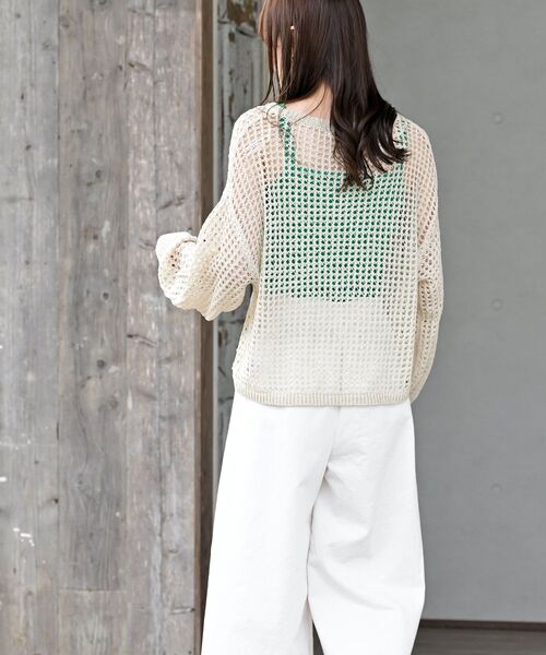 rps(アールピーエス)の「テープヤーンニットプルオーバー(ニット/セーター・レディース・ブラック/アイボリー/ベージュ・フリー)」の6枚目の写真