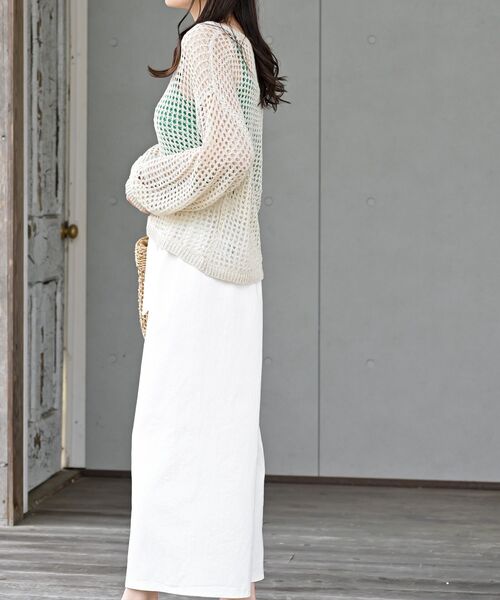 rps(アールピーエス)の「テープヤーンニットプルオーバー(ニット/セーター・レディース・ブラック/アイボリー/ベージュ・フリー)」の7枚目の写真