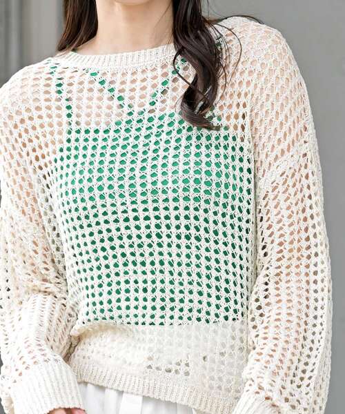 rps(アールピーエス)の「テープヤーンニットプルオーバー(ニット/セーター・レディース・ブラック/アイボリー/ベージュ・フリー)」の8枚目の写真