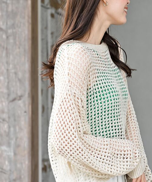 rps(アールピーエス)の「テープヤーンニットプルオーバー(ニット/セーター・レディース・ブラック/アイボリー/ベージュ・フリー)」の9枚目の写真