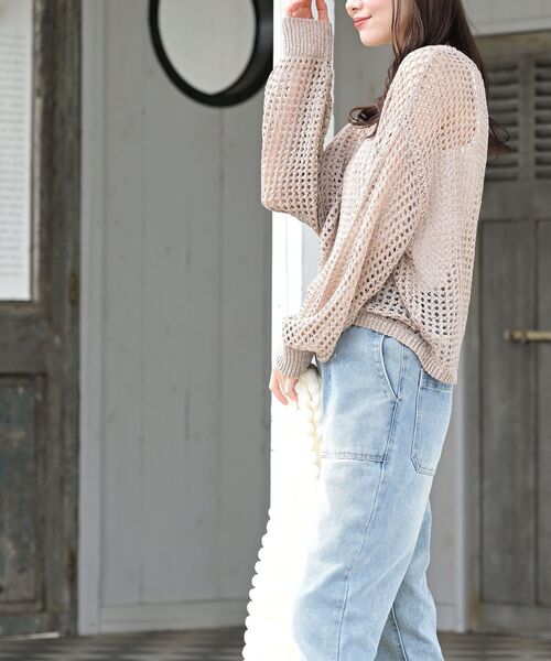 rps(アールピーエス)の「テープヤーンニットプルオーバー(ニット/セーター・レディース・ブラック/アイボリー/ベージュ・フリー)」の21枚目の写真