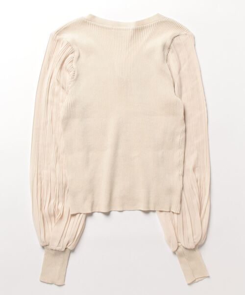 Q（キュー）の「シフォンプリーツカーデ（カーディガン/ボレロ・レディース・ベージュ/ブラック・MEDIUM）」の3枚目の写真