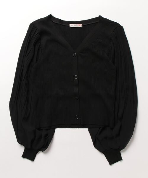 Q（キュー）の「シフォンプリーツカーデ（カーディガン/ボレロ・レディース・ベージュ/ブラック・MEDIUM）」の5枚目の写真