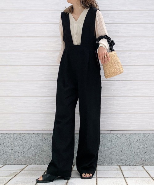 Q（キュー）の「シフォンプリーツカーデ（カーディガン/ボレロ・レディース・ベージュ/ブラック・MEDIUM）」の10枚目の写真