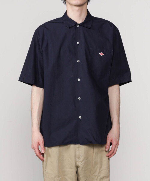 DANTON◆半袖ブラウス/38/コットン/ベージュ/無地/DT-B0121 DANTON(ダントン) / 半袖ブラウス/38/コットン/ベージュ/無地/DT