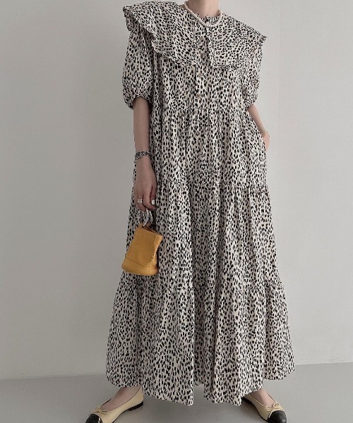 バーニーズニューヨーク 綺麗色ティアード ロングフレアワンピース美品 ワンピース ロングワンピース マキシ フレアワンピース