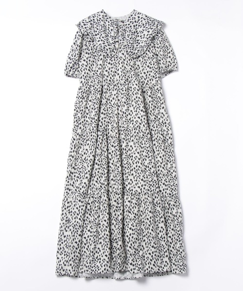 バーニーズニューヨーク 綺麗色ティアード ロングフレアワンピース美品 ワンピース ロングワンピース マキシ フレアワンピース