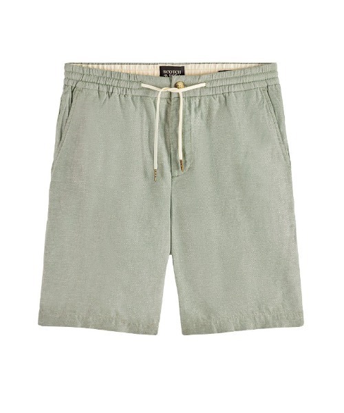 SCOTCH&SODA（スコッチアンドソーダ）の「リネンツイル バミューダショーツ / Fave【171555】（その他パンツ・メンズ・ライトグリーン/ネイビー・MEDIUM/LARGE/SMALL）」の2枚目の写真