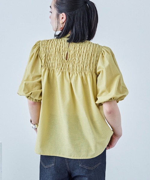 Fashion Letter(ファッションレター)の「コットン パフスリーブブラウス(シャツ/ブラウス・レディース・ホワイト/ピンク/イエロー/ブラック・M)」の22枚目の写真